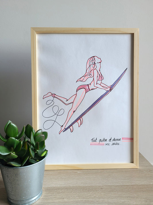 Dessin CANARD ROSE/ROSE VIOLET METALLIQUE