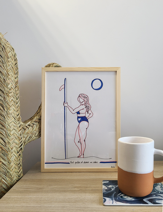 Dessin OTB BLEU ELECTRIQUE/ ROSE FLASH