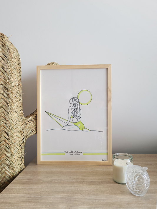 Dessin SUNSET CITRON/ BLEU CIEL