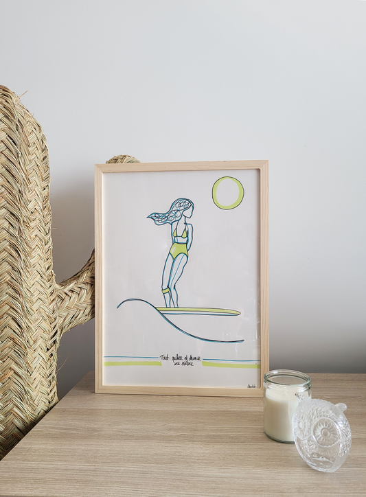 Dessin LONGBOARD CITRON/ BLEU