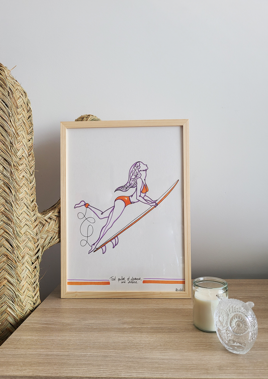 Dessin CANARD ORANGE/ VIOLET