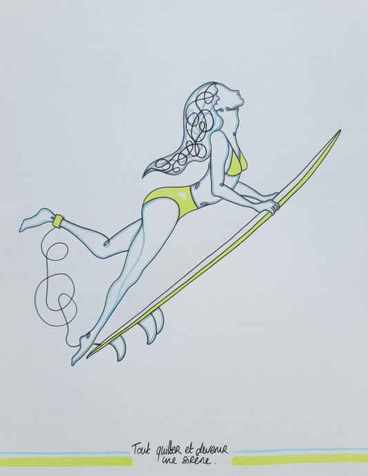 Dessin CANARD CITRON/ BLEU CIEL