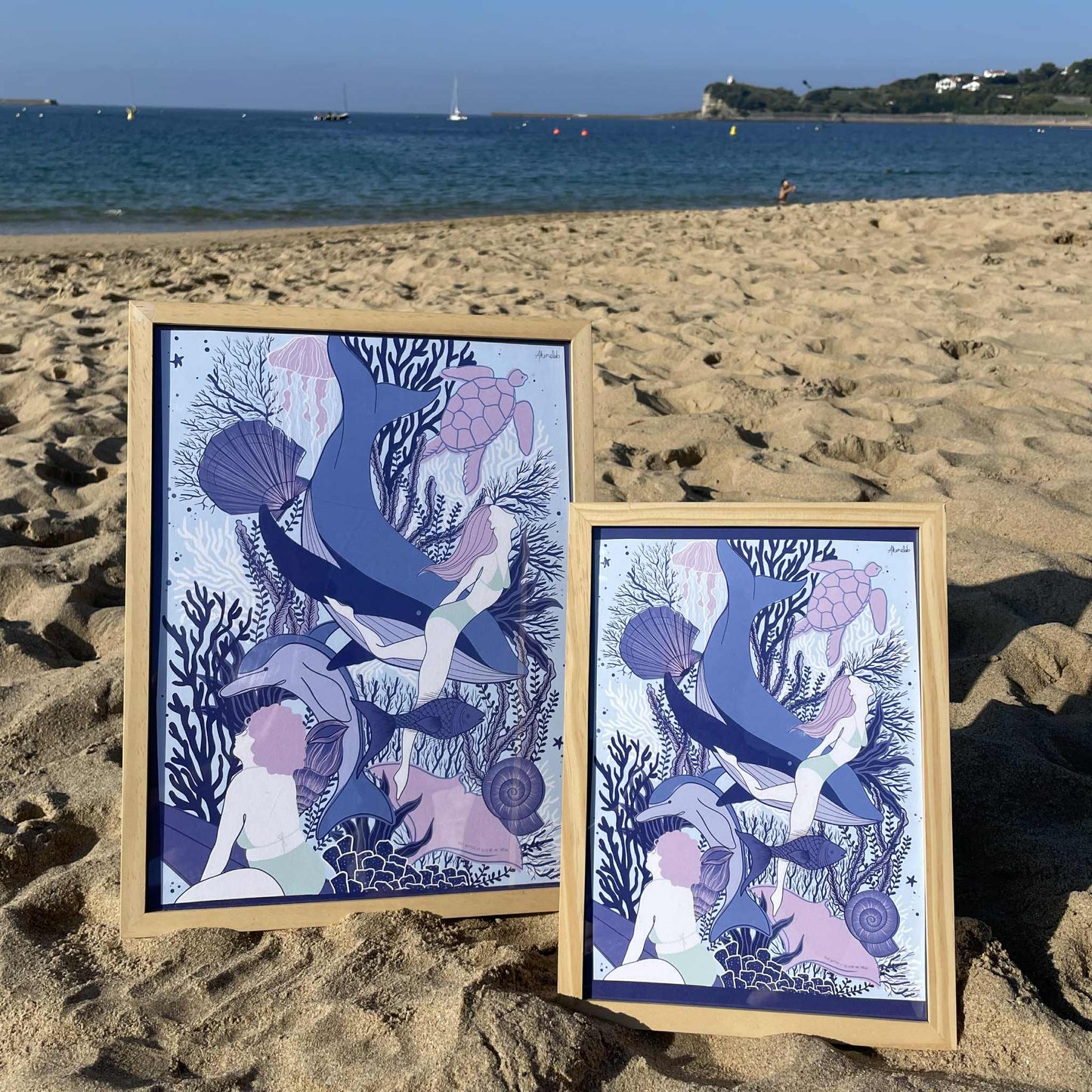 Impression Océan Bleu Violet Vert