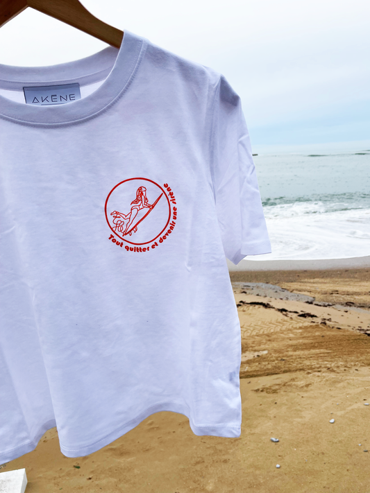 TSHIRT FEMME BLANC & ORANGE