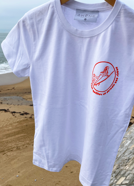 TSHIRT ENFANT BLANC & ORANGE