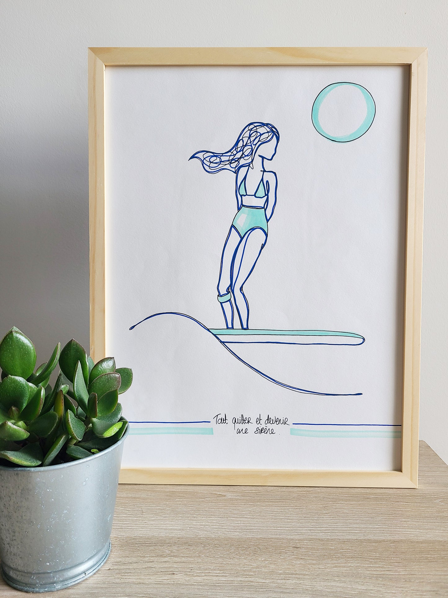 Dessin LONGBOARD BLEU CIEL/ BLEU